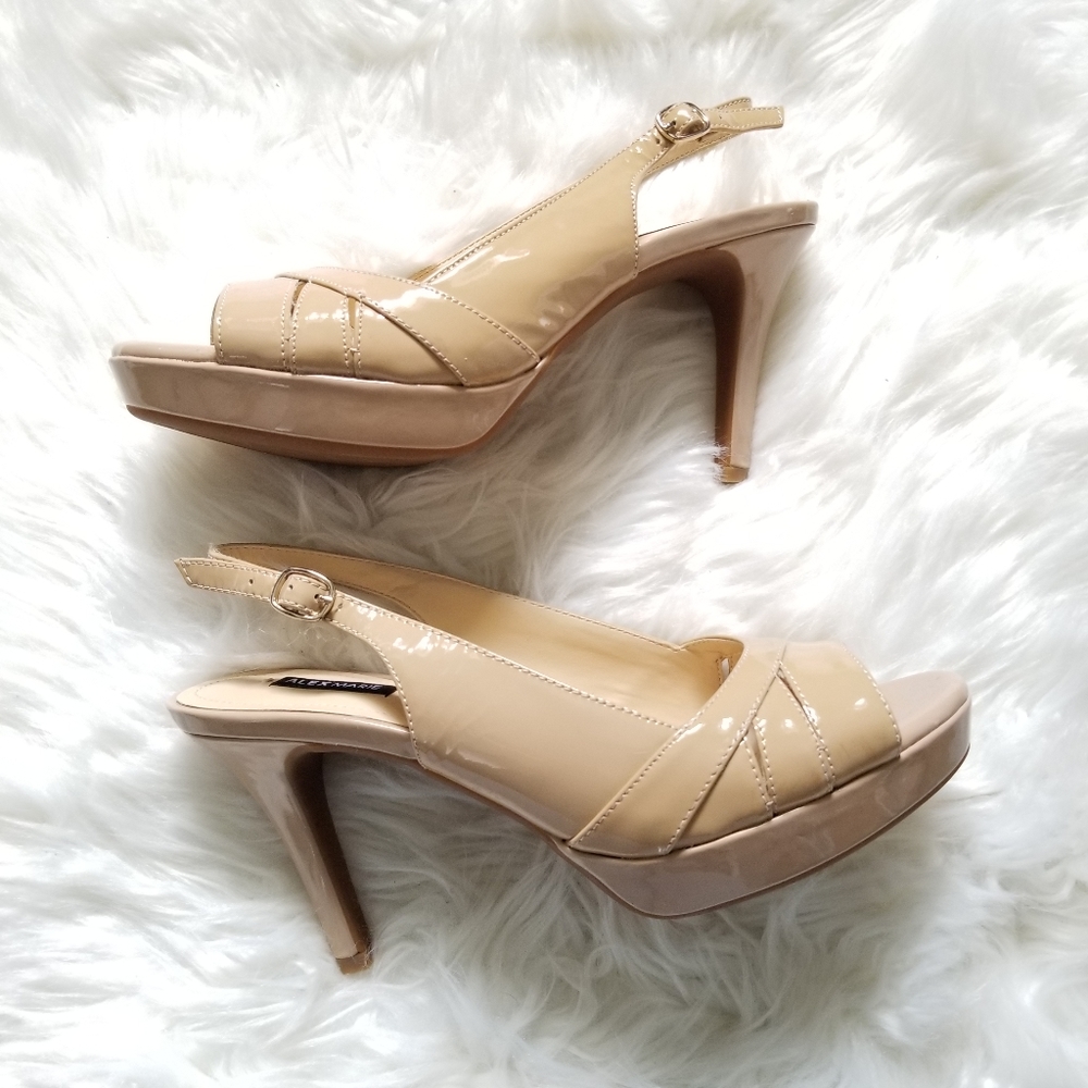 New Alex Marie Patent Leather Slingback Platdorm